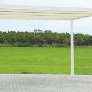 Gazebo pergola alluminio milwaukee bianco c/telo elettrico m3x3h2.3